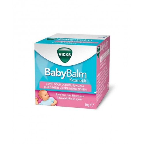 Vicks BabyBalm 50 g | Bebeklerin Hassas Cildine Özel Rahatlatmaya Yardımcı Nemlendirici Bakım Kremi