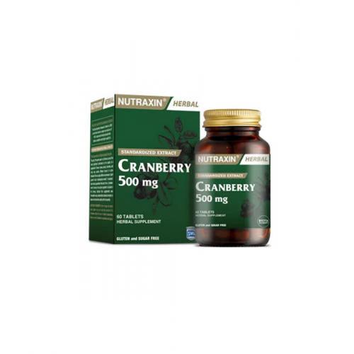 Nutraxin Cranberry 500 mg 60 Tablet | İdrar Yolu Enfeksiyonuna İyi Gelen Takviye Edici Gıda Nutraxin Cranberry 500 mg 60 Tablet | İdrar Yolu Enfeksiyonuna İyi Gelen Takviye Edici Gıda