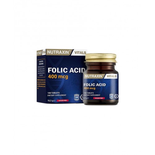 Nutraxin Folic Acid 400 mcg 100 Tablet | Sağlıklı Hücre Oluşumunu Desteklemeye ve Bağışıklık Sistemini Güçlendirmeye Yardımcı Takviye Edici Gıda Nutraxin Folic Acid 400 mcg 100 Tablet | Sağlıklı Hücre Oluşumunu Desteklemeye ve Bağışıklık Sistemini Güçlendirmeye Yardımcı Takviye Edici Gıda