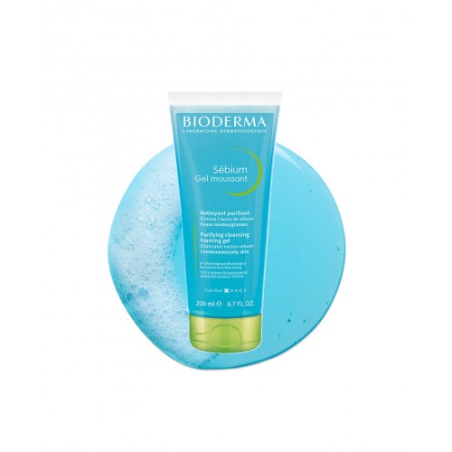 Bioderma Sebium Foaming Gel 200 ml Tüp | Karma, Yağlı ve Akne Eğilimli Ciltler İçin Günlük Arındırıcı Temizleme Jeli