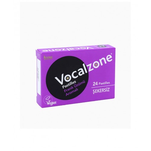 Vocalzone Frenk Üzümü Aromalı Şekersiz 24 Pastil | Boğaz Rahatsızlıklarını Hafifletmeye Yardımcı Takviye Edici Gıda Vocalzone Frenk Üzümü Aromalı Şekersiz 24 Pastil | Boğaz Rahatsızlıklarını Hafifletmeye Yardımcı Takviye Edici Gıda