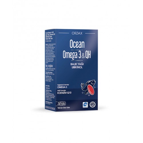 Ocean Omega 3 & QH 30 Softjel Kapsül | Kalbin ve Beyin Fonksiyonlarının Korunmasına Yardımcı Balık Yağı
