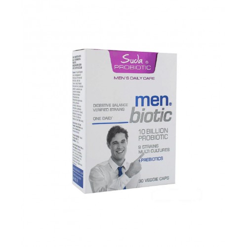 Suda Probiotic Men Biotic 30 Kapsül | Erkeklere Özel Sindirim Sistemini Düzenlemeye ve Bağışıklık Sistemini Desteklemeye Yardımcı Probiyotik Bakteri İçeren Takviye