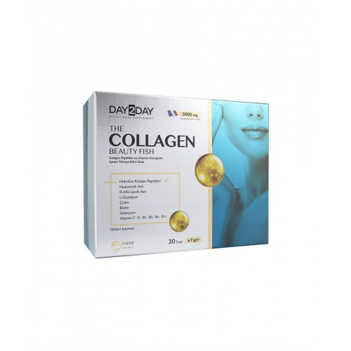 Day2Day The Collagen Beauty Fish 7 g 30 Saşe | Vişne Aromalı, Cildin Elastikiyetini Artırmaya ve Yaşlanma Belirtilerini Azaltmaya Yardımcı Takviye Edici Gıda Day2Day The Collagen Beauty Fish 7 g 30 Saşe | Vişne Aromalı, Cildin Elastikiyetini Artırmaya ve Yaşlanma Belirtilerini Azaltmaya Yardımcı Takviye Edici Gıda