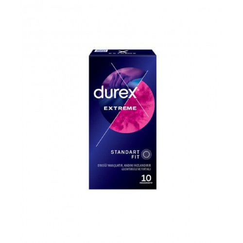 Durex Extreme Geciktiricili ve Tırtıklı Prezervatif 10'lu Durex Extreme Geciktiricili ve Tırtıklı Prezervatif 10'lu