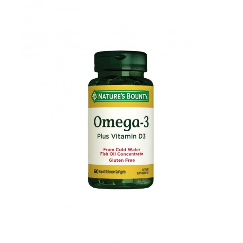 Nature's Bounty Omega-3 Plus Vitamin D3 60 Yumuşak Kapsül | Kalp Sağlığı ve Bağışıklık Sistemi Destekleyen Takviye Edici Gıda Nature's Bounty Omega-3 Plus Vitamin D3 60 Yumuşak Kapsül | Kalp Sağlığı ve Bağışıklık Sistemi Destekleyen Takviye Edici Gıda