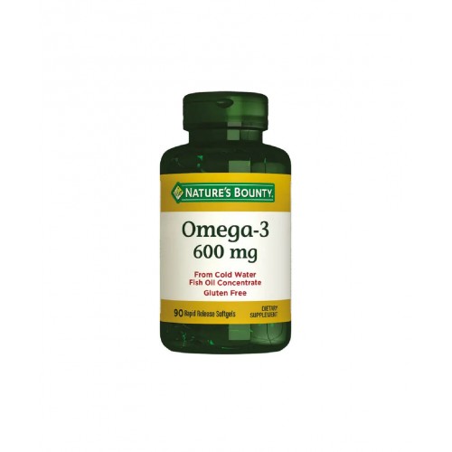 Nature's Bounty Omega-3 600 mg 90 Kapsül | Kalp Sağlığını Desteklemeye ve Beyin Fonksiyonlarını İyileştirmeye Yardımcı Takviye Edici Gıda