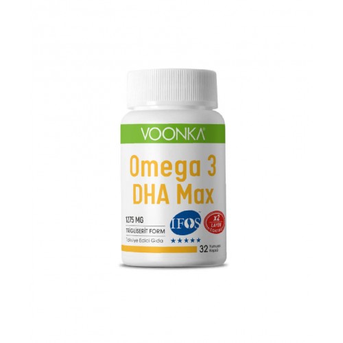 Voonka Omega 3 DHA Max 1275 mg 30 Yumuşak Kapsül | Beyin, Göz ve Kalp Sağlığını Destekleyici Takviye Edici Gıda