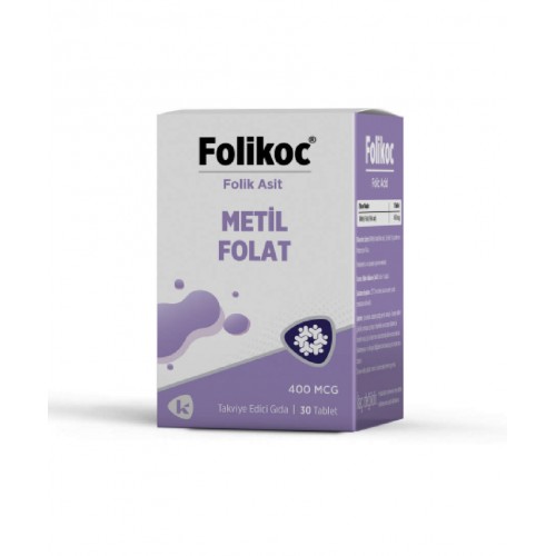 Folikoc Folik Asit 400 mcg 30 Tablet | Folik Asit Takviye Edici Gıda Folikoc Folik Asit 400 mcg 30 Tablet | Folik Asit Takviye Edici Gıda