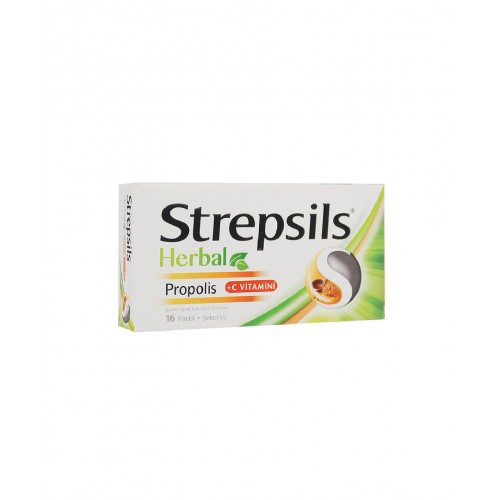 Strepsils Herbal Propolis Şekersiz Pastil | Boğaz Rahatsızlıklarını Hafifletmeye Yardımcı Takviye Edici Gıda