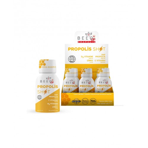 Bee'O UP Vitaminli Propolis 50 ml 12 Shot | Günlük Yaşamınıza Enerji Katmaya ve Bağışıklık Sisteminizi Desteklemeye Yardımcı Takviye Edici Gıda Bee'O UP Vitaminli Propolis 50 ml 12 Shot | Günlük Yaşamınıza Enerji Katmaya ve Bağışıklık Sisteminizi Desteklemeye Yardımcı Takviye Edici Gıda