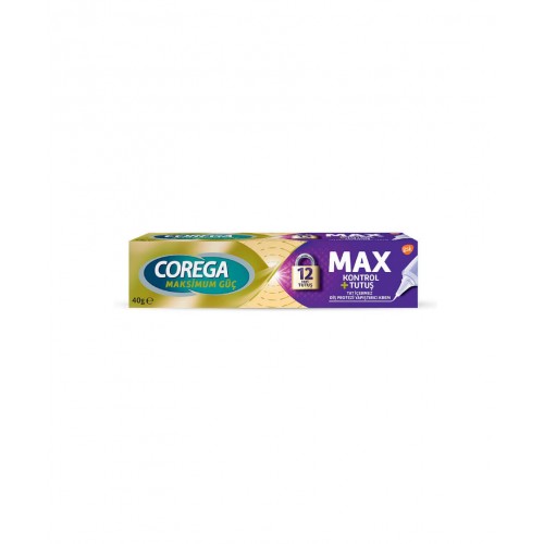 Corega MAX Kontrol Tutuş Diş Protezi Yapıştırıcı Krem 40 g | Diş Protezlerinizi Güvenli Bir Şekilde Sabitlemeye Yardımcı Corega MAX Kontrol Tutuş Diş Protezi Yapıştırıcı Krem 40 g | Diş Protezlerinizi Güvenli Bir Şekilde Sabitlemeye Yardımcı