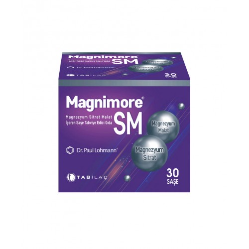 Magnimore SM 30 Saşe | Bağışıklık Sisteminin Güçlenmesine Yardımcı Magnezyum Takviye Edici Gıda