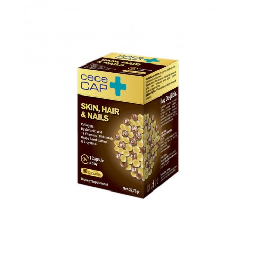 CeceCap Skin, Hair & Nails 90 Kapsül | Cilt, Saç ve Tırnak Sağlığını Destekleyen Takviye Edici Gıda CeceCap Skin, Hair & Nails 90 Kapsül | Cilt, Saç ve Tırnak Sağlığını Destekleyen Takviye Edici Gıda