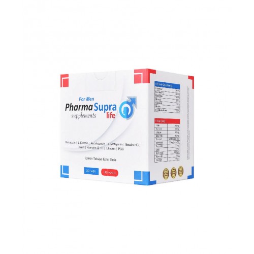 Pharma Supralife for Men 30 Saşe 30 Kapsül | Erkeklere Özel Genel Sağlık ve Yaşam Kalitesini Artırmaya Yardımcı Takviye Edici Gıda