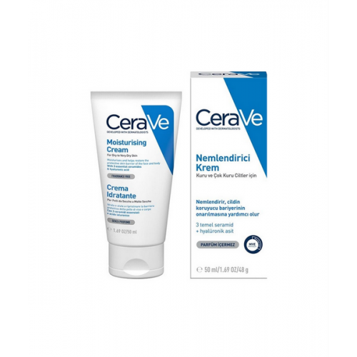 CeraVe Nemlendirici Krem 50 ml | Kuru ve Çok Kuru Ciltler İçin Nemlendirici Krem