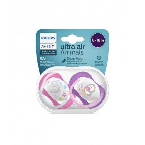 Philips Avent Ultra Air Animals 6-18m Pembe Emzik 2'li | Bebeğinizin Hassas Damaklarına Özel Hayvan Figürlü Yumuşak Emzik Philips Avent Ultra Air Animals 6-18m Pembe Emzik 2'li | Bebeğinizin Hassas Damaklarına Özel Hayvan Figürlü Yumuşak Emzik