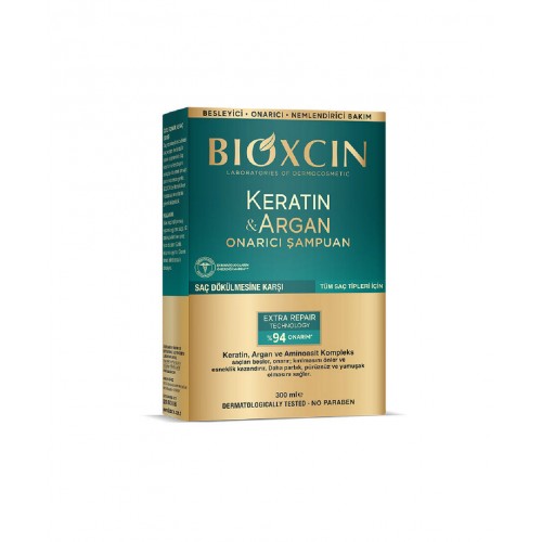 Bioxcin Keratin & Argan Onarıcı Şampuan 300 ml | Tüm Saç Tiplerine Uygun Saç Dökülmesine Karşı Güçlendirici Bakım