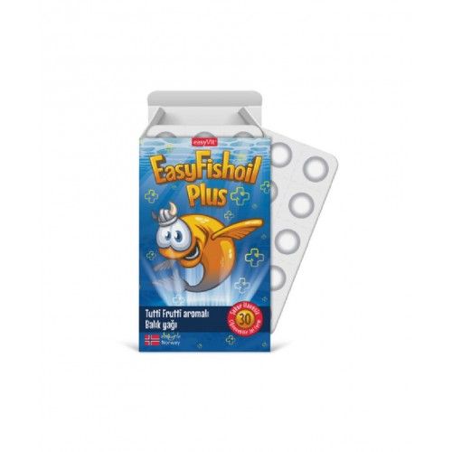 EasyFishoil Plus Tutti Frutti Çiğnenebilir Jel Tablet | Kalp Sağlığını Destekleyici, Beyin ve Göz Fonksiyonlarını Güçlendiren Takviye Edici Gıda