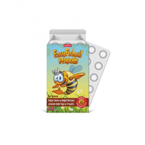 EasyFishoil Propolis Çğnenebilir Jel Tablet | Bağışıklık Sistemini Desteklemeye Yardımcı Takviye Edici Gıda