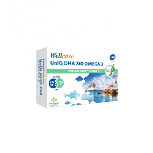 Wellcare UniQ 750 Omega 3 30 Kapsül | Kalp Sağlığını Destekleyici ve Beyin Fonksiyonlarını Güçlendiren Takviye Edici Gıda Wellcare UniQ 750 Omega 3 30 Kapsül | Kalp Sağlığını Destekleyici ve Beyin Fonksiyonlarını Güçlendiren Takviye Edici Gıda