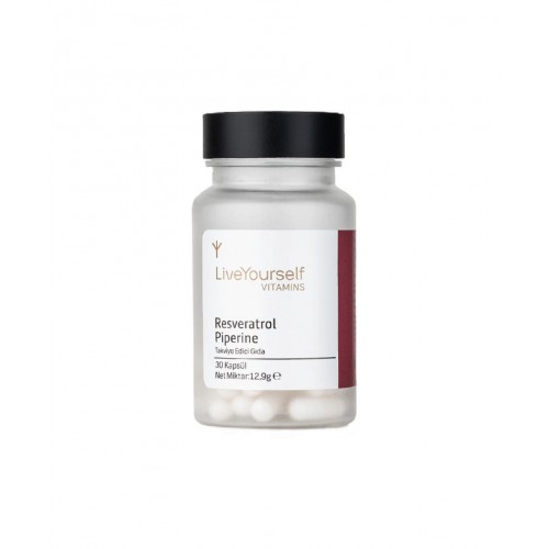 Live Yourself Resveratrol Piperine 30 Kapsül | Antioksidan İçerikli Hücresel Sağlığı Korumaya Yardımcı Takviye Edici Gıda
