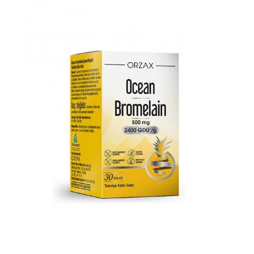 Ocean Bromelain 500 mg 30 Kapsül | Sindirim Sistemine Destek Sağlamaya ve Vücutta İltihaplanma ile Mücadele Etmeye Yardımcı Takviye Edici Gıda Ocean Bromelain 500 mg 30 Kapsül | Sindirim Sistemine Destek Sağlamaya ve Vücutta İltihaplanma ile Mücadele Etmeye Yardımcı Takviye Edici Gıda