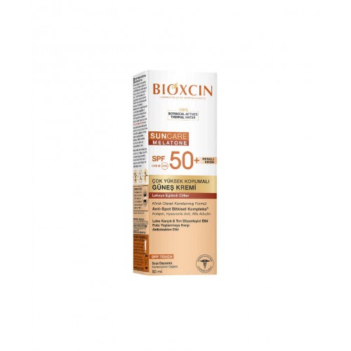 Bioxcin Sun Care Melatone Renkli Güneş Kremi SPF50  50 ml | Lekeye Eğilimli Ciltler İçin Renk Tonu Eşitleyici Güneş Kremi