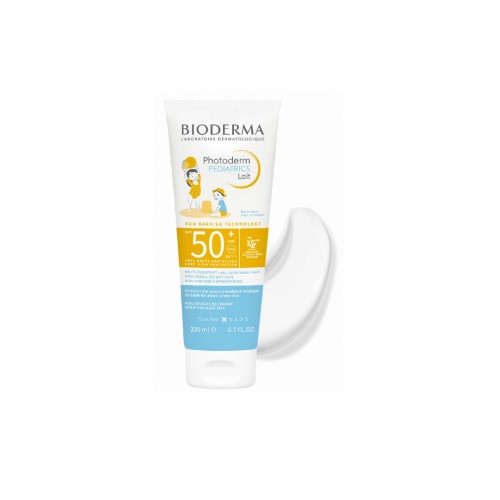 Bioderma Photoderm Pediatrics Lait SPF50  200 ml | Çocukların ve Bebeklerin Hassas Cildi İçin Çok Yüksek Koruma Sağlayan Süt Formda Güneş Koruyucu