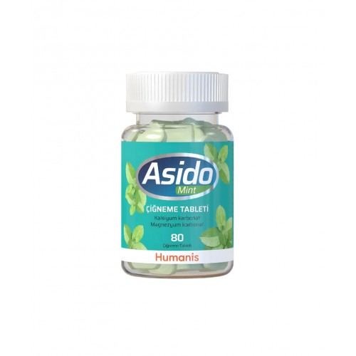 Asido Mint 80 Çiğneme Tablet | Magnezyum ve Kalsiyum İçeren Sindirim Sistemi Rahatsızlıklarının Hafifletilmesine Yardımcı Takviye Edici Gıda Asido Mint 80 Çiğneme Tablet | Magnezyum ve Kalsiyum İçeren Sindirim Sistemi Rahatsızlıklarının Hafifletilmesine Yardımcı Takviye Edici Gıda