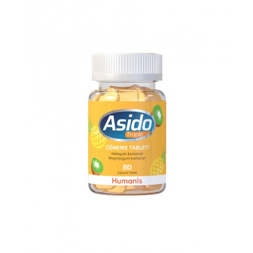 Asido Tropic 80 Çiğneme Tablet | Magnezyum ve Kalsiyum İçeren Sindirim Sisteminin Düzenli Çalışmasına Yardımcı Takviye Edici Gıda Asido Tropic 80 Çiğneme Tablet | Magnezyum ve Kalsiyum İçeren Sindirim Sisteminin Düzenli Çalışmasına Yardımcı Takviye Edici Gıda