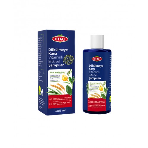 Otacı Dökülmeye Karşı Vitaminli Bitkisel Şampuan 300 ml | Dökülme Karşıtı ve Güçlendirici Bakım