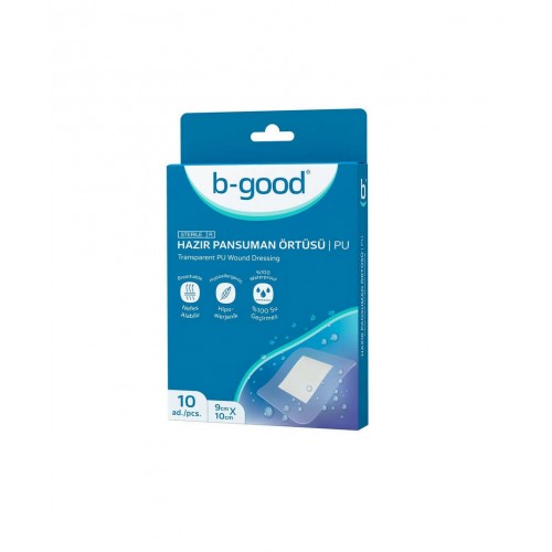 b-good Hazır Pansuman Örtüsü 9x10 cm 10 Adet | Acil Durumlarda Yaralarınızın Korunmasına Yardımcı Pansuman Örtüsü