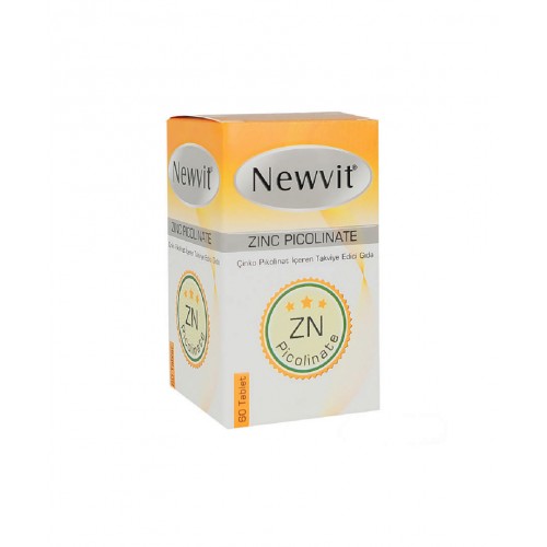 Newvit Çinko Pikolinat 60 Tablet | Cilt ve Bağışıklık Sistemi Sağlığına Katkı Sağlayan Çinko İçeren Takviye