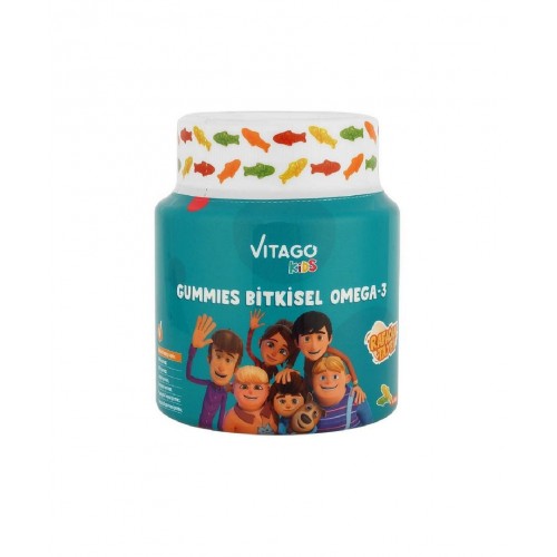 Vitago Kids Bitkisel Omega-3 60 Gummies | Çocukların Sağlıklı Gelişimini Desteklemeye Yardımcı Omega-3 Takviyesi