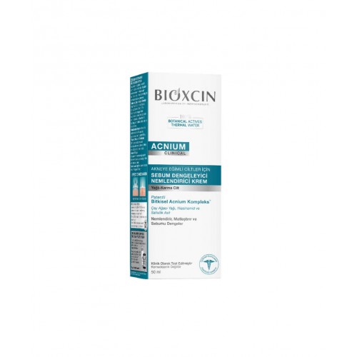 Bioxcin Acnium Sebum Dengeleyici Nemlendirici Krem 50 ml | Gözeneklerin Görünümünü Azaltmaya Yardımcı