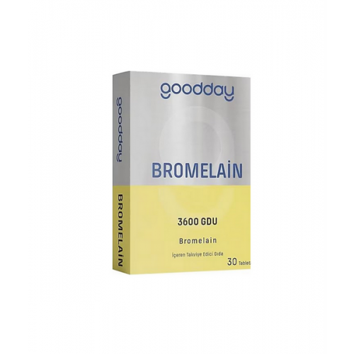Goodday Bromelain 30 Tablet | Ananas Meyvesinden Elde Edilen Doğal Enzim Kompleksi Goodday Bromelain 30 Tablet | Ananas Meyvesinden Elde Edilen Doğal Enzim Kompleksi