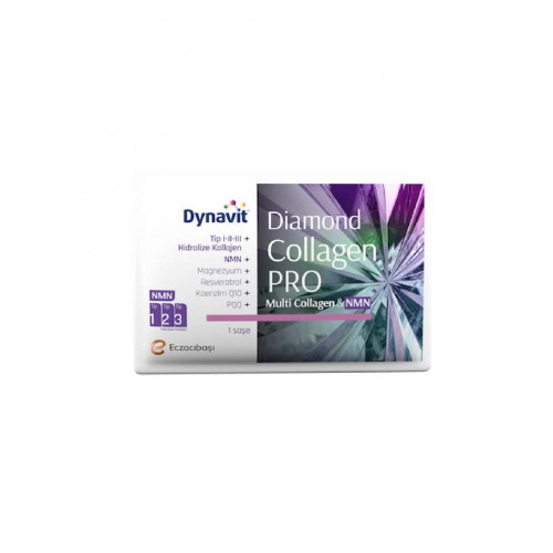 Dynavit Diamond NMN Collagen Pro 30 Saşe | Cilt, Eklem Sağlığını Desteklemeye ve Yaşlanma Belirtilerini Azaltmaya Yardımcı Kolajen Takviyesi Dynavit Diamond NMN Collagen Pro 30 Saşe | Cilt, Eklem Sağlığını Desteklemeye ve Yaşlanma Belirtilerini Azaltmaya Yardımcı Kolajen Takviyesi