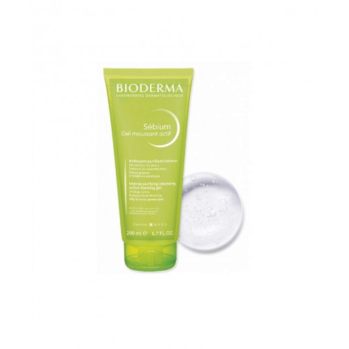 Bioderma Sebium Foaming Gel Active 200 ml | Akne, Sivilce ve Siyah Nokta Karşıtı Yoğun Arındırıcı Temizleme Jeli