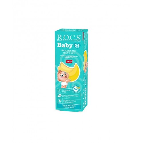 ROCS Baby 0-3 Yaş Diş Macunu 45 gr | Muz Püresi ROCS Baby 0-3 Yaş Diş Macunu 45 gr | Muz Püresi