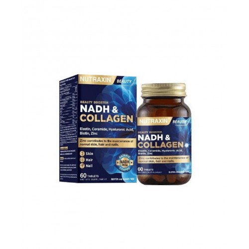 Nutraxin NADH & Collagen 60 Tablet | Cilt Sağlığını Desteklemeye Ve Yaşlanma Belirtilerini Azaltmaya Yardımcı Kolajen Takviyesi Nutraxin NADH & Collagen 60 Tablet | Cilt Sağlığını Desteklemeye Ve Yaşlanma Belirtilerini Azaltmaya Yardımcı Kolajen Takviyesi