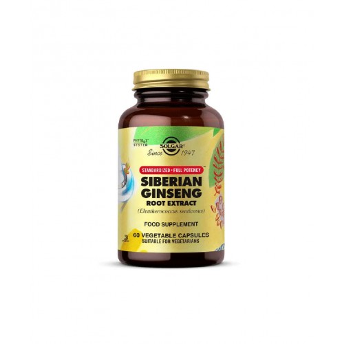 Solgar Siberian Ginseng Root Extract 60 Kapsül | Sibirya Ginsengi İçeren Genel Canlılığı Desteklemeye Yardımcı Takviye Edici Gıda Solgar Siberian Ginseng Root Extract 60 Kapsül | Sibirya Ginsengi İçeren Genel Canlılığı Desteklemeye Yardımcı Takviye Edici Gıda