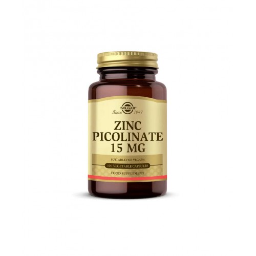 Solgar Zinc Picolinate 15 Mg 100 Kapsül | Kemik, Saç, Tırnak, Cilt ve Görme Yetisinin Korunmasına Katkı Sağlayan Çinko İçeren Takviye