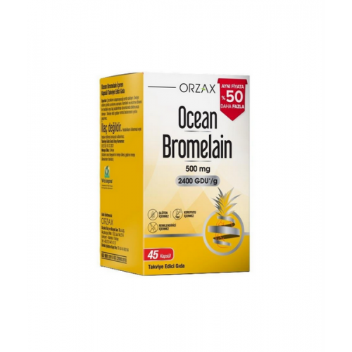 Ocean Bromelain 500 mg 45 Kapsül | Bromelain İçeren Takviye Edici Gıda Ocean Bromelain 500 mg 45 Kapsül | Bromelain İçeren Takviye Edici Gıda