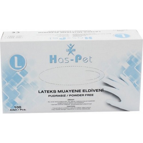 Has-Pet Latex Pudrasız Large Eldiven 100 lü Paket Has-Pet Latex Pudrasız Large Eldiven 100 lü Paket