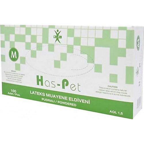 Has-Pet Latex Pudrasız Medium Eldiven 100 lü Paket Has-Pet Latex Pudrasız Medium Eldiven 100 lü Paket