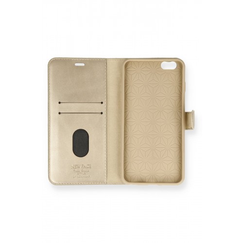 Newface iPhone 6 Plus Kılıf Trend S Plus Kapaklı Kılıf - Gold Newface iPhone 6 Plus Kılıf Trend S Plus Kapaklı Kılıf - Gold