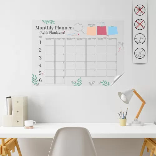 Statik Kağıt Aylık Planlayıcı (Model -3) 95 CM X 75 CM Statik Kağıt Aylık Planlayıcı (Model -3) 95 CM X 75 CM