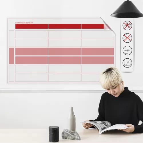 Statik Kağıt Kanban Planlayıcı 52 CM X 100 CM Statik Kağıt Kanban Planlayıcı 52 CM X 100 CM