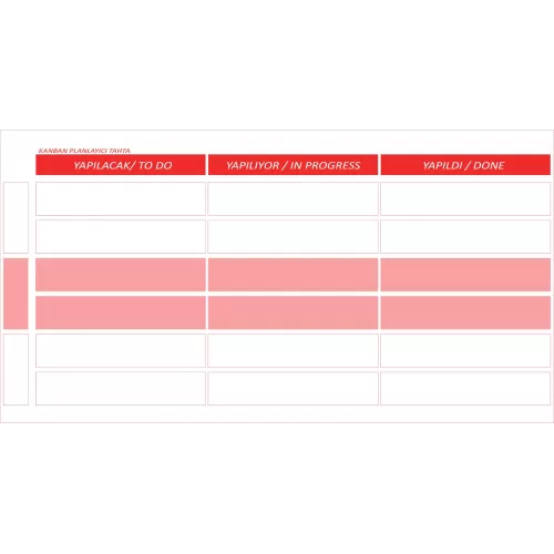 Statik Kağıt Kanban Planlayıcı 52 CM X 100 CM Statik Kağıt Kanban Planlayıcı 52 CM X 100 CM